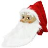 Holzkunst Sigro Sigro Nicholas plastica Maschera con Cappuccio e Peluche Barba, Beige/Bianco, 30 x 30 x 30 cm