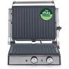 Salter Grande griglia elettrica per la salute, piatti in ceramica aperti per spazio extra, senza PFA, tostapane e panini in acciaio inox, vassoio per olio in eccesso per carne, temperatura regolabile