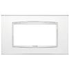 Vimar Serie Eikon - Placca Classic 4 moduli Glass Eikon Argento Mirror
