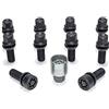 H&R Set Bulloni Ruota sferici R13 M14x1.50 - Lunghezza 45mm - Nero - 10 Pezzi (PE. per Audi S5) - incl. Bulloni Antifurto