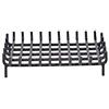 FIREFIX 2000/54 - Griglia per fuoco semplice, curva, rettangolare, laccata nera, 4 angoli in acciaio con spessore 12 mm, 540 x 420 mm (larghezza x profondità).