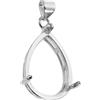 uxcell Vassoio pendente liscio, 15x20 mm forma goccia, per montatura argento