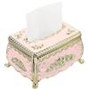 uxcell Scatola per tessuti rosa stile europeo lussuoso 7.3 x 5.3 x 4.1"