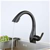 Heqisheng Rubinetto Cucina, Nero Opaco, Girevole a 360 ° Miscelatore Rubinetto con
