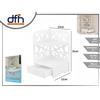 Organizer Angolare Bianco 2 Ripiani Cassetto Mobiletto Bagno 22x22x35cm dfh