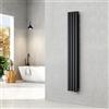 EMKE Radiatore piccolo 1600 x 240 mm, ovale a pannello, attacco centrale, verticale, design, radiatore tubolare, doppio strato, antracite, 623 Watt