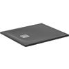 Ideal Standard - Ultra Flat S+, Piatto doccia rettangolare ultrasottile in resina effetto pietra, 90x80cm, Ideal Solid, Scarico lato corto, Nero