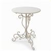 Tavolino Rotondo in Metallo Bianco Anticato Tavolo Decorativo in Ferro Battuto