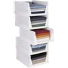 Relaxdays Organizer per armadio, set di 5, impilabile, bianco | 18,5x33,5x43 cm, salvaspazio, in PP