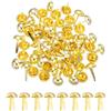uxcell 120Pcs per Brads Attacchi Carta, 12x20 mm Borchie Testa Tonda Metallo, Oro
