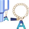 uxcell Per Stanley Charm Letter A per Tazza Accessori Portachiavi Blu