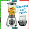 Saristore Frullatore 2 in 1 800W Bicchiere Vetro Grande 1,5L e Tritatutto Macinino Spezie
