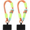 uxcell 2 Pcs Laccetto per Telefono con Cinturino e Pad, Arancione Giallo Blu
