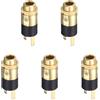 uxcell 5 Pcs Connettore Audio TRS 3.5mm Dorato Verticale con Dado Rotondo per Audio