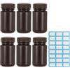 6Pcs Bottiglie di Plastica HDPE 4.4oz Antigoccia per Laboratorio, Marroni