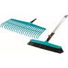 Gardena Offerta Completa Combisystem Gardena: Rastrello e Scopa Stradale con Manico in Legno in Un Set, Manico in Legno in Legno Certificato Fsc 100 per Cento, Sistema Plug-In Senza Oscillazioni (3081-20)