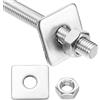 uxcell Barra filettata M10x50mm, set con dado e rondella per acciaio inox 304