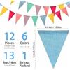 Baby Shower Compleanno per festa Colorato Tirare Bandiera 17x 12.5cm 1PC 4M