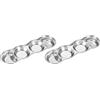 uxcell Mini ciotola salsa 3" rotonda, 2 pezzi dorati per condimenti 4 scomparti