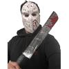 RUBBER JOHNNIES TM Bianco Sanguinoso Jason Hockey Maschera & Plastica Macete Costume Voorhees