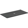 Ideal Standard - Ultra Flat S+, Piatto doccia rettangolare ultrasottile in resina effetto pietra, 200x100cm, Ideal Solid, Scarico centrale, Nero