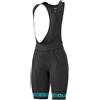A.P.G. S.r.l. Alé Cycling Prr Strada Pantaloncini con Bretelle Donna XS Nero/Turchese.