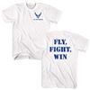 Air And Space Force USAF Fly Fight Win T-Shirt Manica Corta Uomo Cotone Bianco