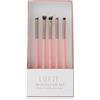 Luxie Rose Gold Mini Detail Brush Set - 5 Pc (111 Flat Angled, 121 Tapered, 131 Angled, Round, Flat Mini Brushes)