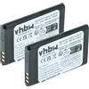 vhbw 2x Batteria per Manta TEL1713 MS1701 MS2401 MS2402 TEL1708 TEL1711 900mAh