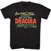 Hammer Horror Dracula Shock & Thrill T-Shirt Uomo Maniche Corte Nero Cotone