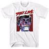 They Live - Obey - T-Shirt Cotone Manica Corta Uomo Collo America Bianca