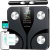 Posture Bilancia Pesapersone Impedenziometrica Smart 8 Elettrodi, Display LCD a Colori, 28 Parametri di Composizione Corporea con Massa Grassa, Massa Muscolare, Piattaforma Large, App Bluetooth, 180kg