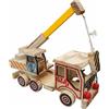 Camion Gru in Legno Aspetto Realistico Modello di Gru Mobile in Legno per Gioco