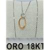 Collana in oro bianco 750 18 carati oro rosa pesa grammi 3,25 con ciondolo +245