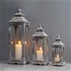 TRIROCKS Set di 3 Lanterne Vintage per Candele 26/35/50 cm Alte, Supporto in Met
