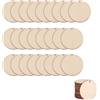 ENLACE 25 Dischi Rotondi in Legno di Bosso 5 cm con Foro per Fai da Te e Decorazioni
