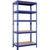 Does not apply Scaffale Metallo Garage Magazzino 5 Ripiani Regolabili 750kg 150x70x30 Blu Offic