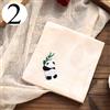 Panda Cotone Ricamato Fazzoletti Stile Cinese Tasca Quadrato Fazzoletti