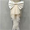 Donna Fairy Raso Rete Grande Fiocco Girovita Decor Accessorio per Abito da Sposa