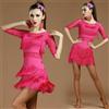 Donna Latino Vestito da Danza Nappa Salsa Cha Stanza Ballo Costume Tango Rumba
