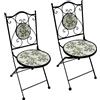LIF Coppia Sedie Per Tavolo Mosaico Flora Cm 38 X H. 46 - 92 ferro/simil pietra