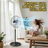 Ventilatore a piantana turbo rinfresco acciaio base tonda 75W altezza regolabile