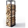 Does not apply ® Legnaia in Metallo per Interni Ed Esterni 33X33X112 Cm, Portalegna Verticale S