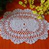 4X Stile Vintage Uncinetto Cotone Tovaglietta Ovale Centrini Pizzo Fiore Tavolo