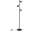 Briloner Lampada da terra LED, con interruttore a pedale, max. 9 W | lampada da soggiorno, lampada da camera da letto, lampada da lettura, piantana, nero, faretti orientabili, attacco GU10
