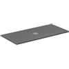 Ideal Standard - Ultra Flat S+, Piatto doccia rettangolare ultrasottile in resina effetto pietra, 170x80cm, Ideal Solid, Scarico centrale, Grigio cemento