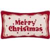 furn. Candy Christmas Copricuscino (Rosso - 30x50cm) | Festiva Stagione Delle Feste Trapuntato Testurizzato Slogan Bordo Ondulato Custodia Decorativa