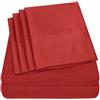 Sweet Home Collection Queen Sheets Red - Set di 6 lenzuola per letto queen size, collezione 1500 Supreme, in microfibra spazzolata, con tasche profonde, 2 federe extra, colore: rosso samba