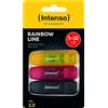 ‎Intenso Intenso Rainbow Line - Chiavetta USB 2.0, 3 x 32 GB, colore: Giallo/Rosso & Nero