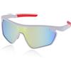 uxcell Occhiali da sole per moto con lenti dorate e montatura bianca PC